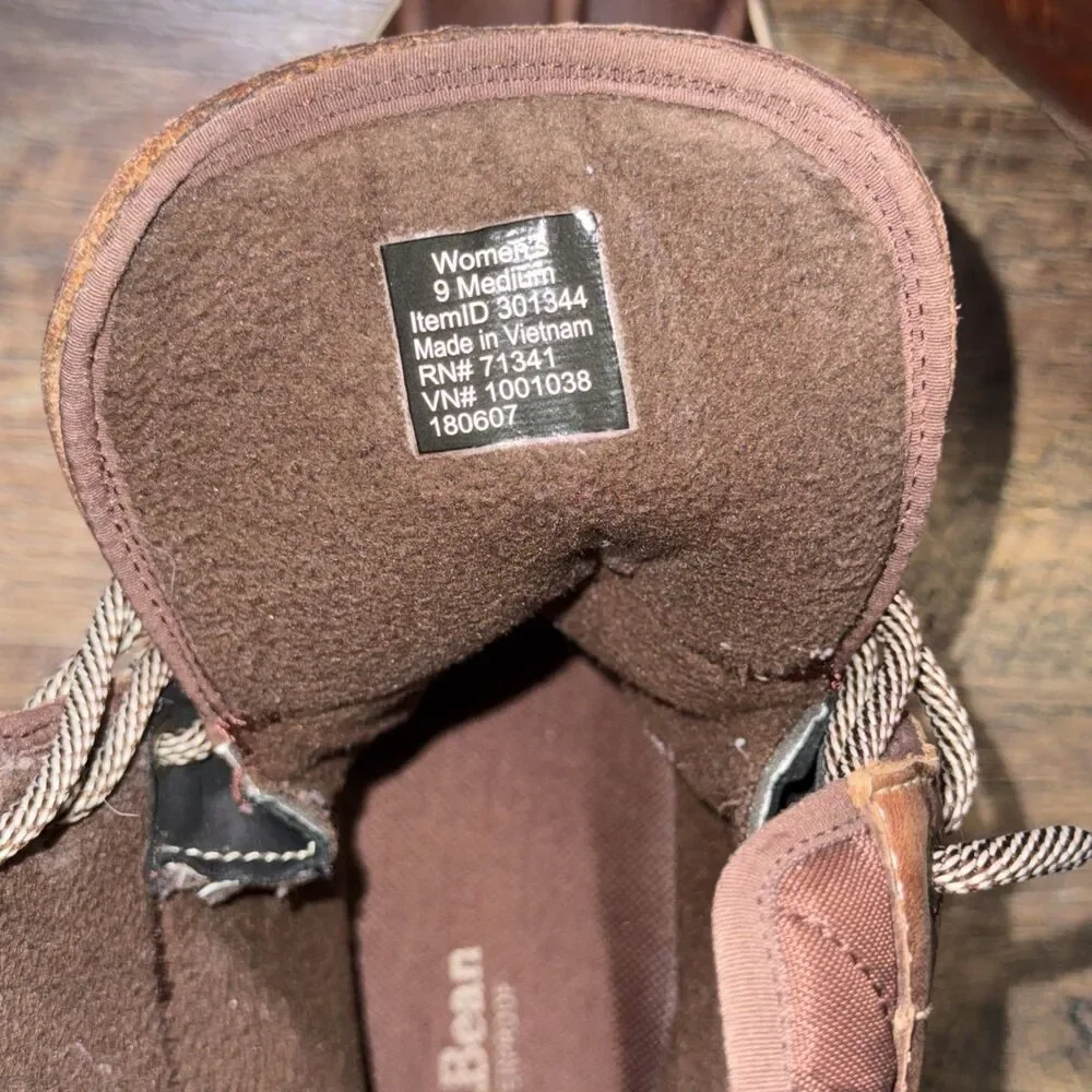 L.L.Bean Bar Harbor Tek 2.5 Women’s 9M Brown Waterproof Leather Duck Boots 9”